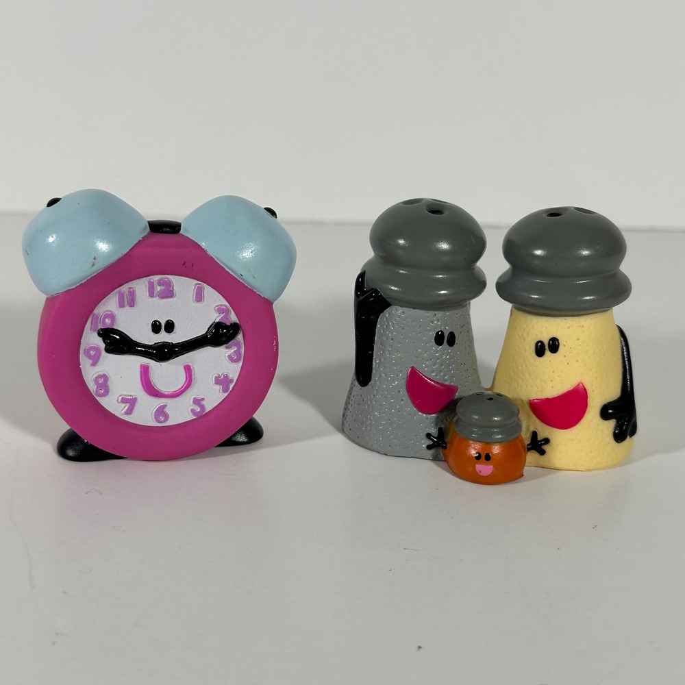 Vintage 1998 Blues Clues Tyco Figures Tickety Tock Mr Salt Mrs Pepper Paprika